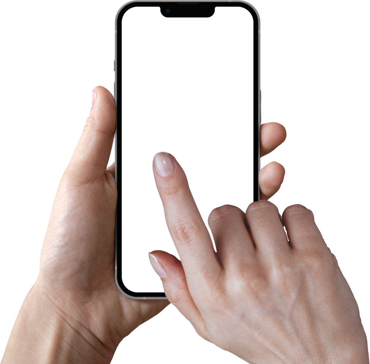 Hand Touching a Smartphone Screen